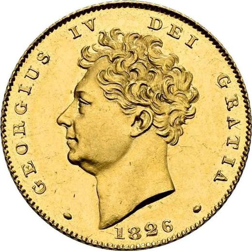 Awers monety - 1/2 suwerena 1826 - cena złotej monety - Wielka Brytania, Jerzy IV
