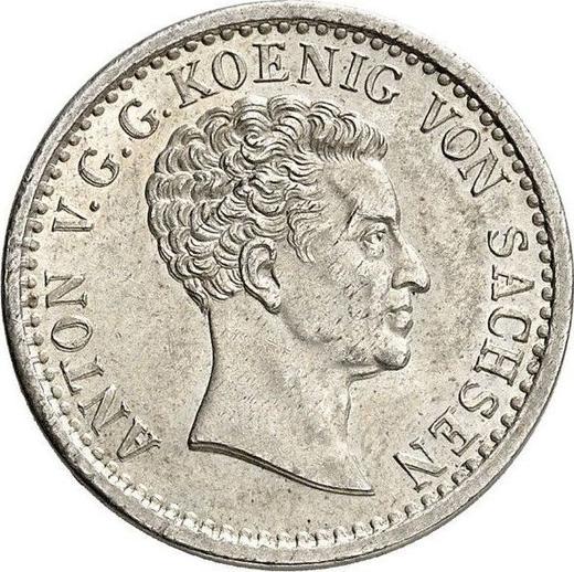 Аверс монеты - 1/6 талера 1827 года S - цена серебряной монеты - Саксония-Альбертина, Антон