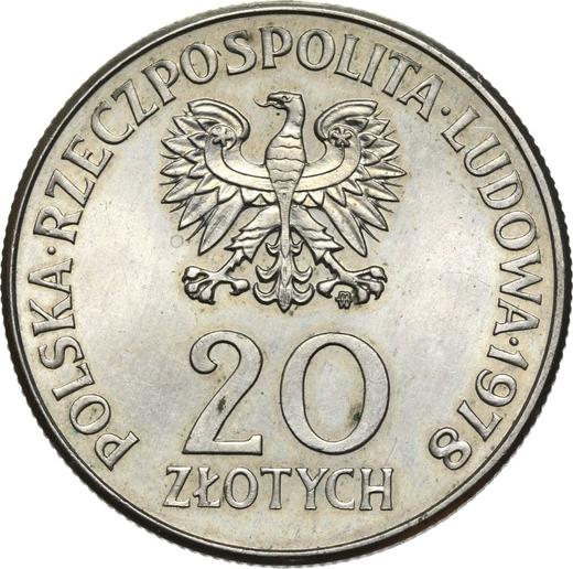 Avers 20 Zlotych 1978 MW "Maria Konopnicka" Kupfernickel - Münze Wert - Polen, Volksrepublik Polen