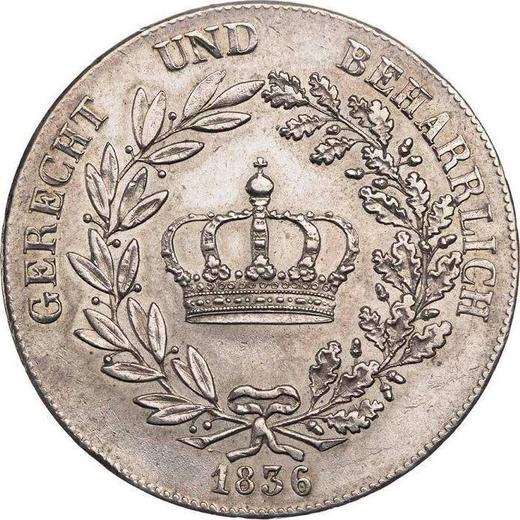 Реверс монеты - Талер 1836 года - цена серебряной монеты - Бавария, Людвиг I