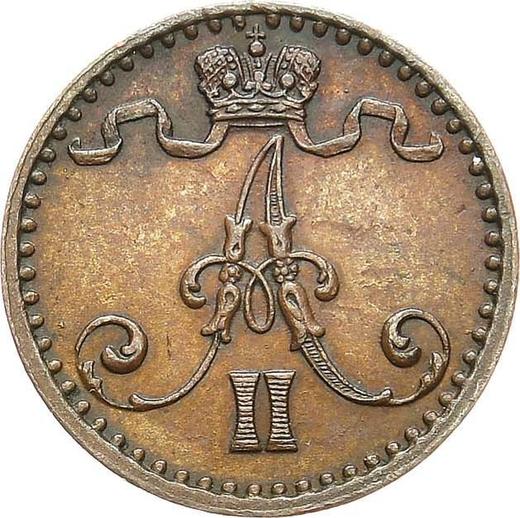 Аверс монеты - 1 пенни 1871 года - цена  монеты - Финляндия, Великое княжество