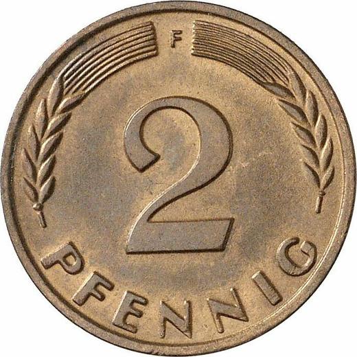 Аверс монеты - 2 пфеннига 1967 года F "Тип 1950-1969" - цена  монеты - Германия, ФРГ