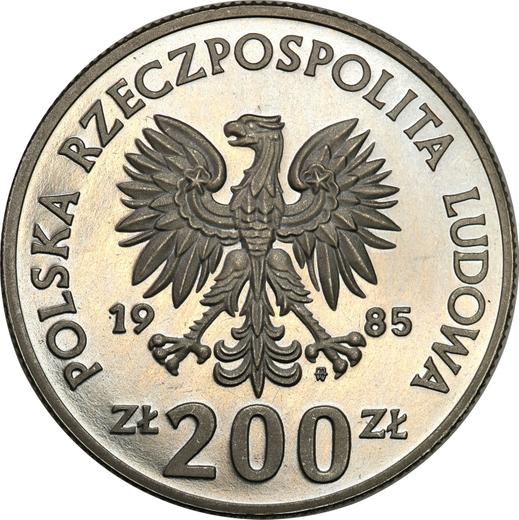 Аверс монеты - Пробные 200 злотых 1985 года MW SW "Центр здоровья матери" Никель - цена  монеты - Польша, Народная Республика
