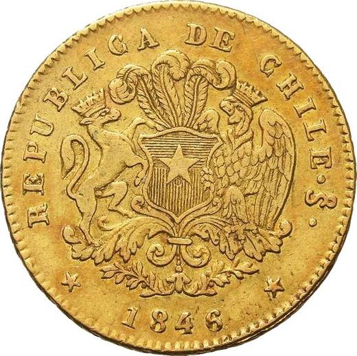Awers monety - 2 escudo 1846 So IJ - cena złotej monety - Chile, Republika (Po denominacji)