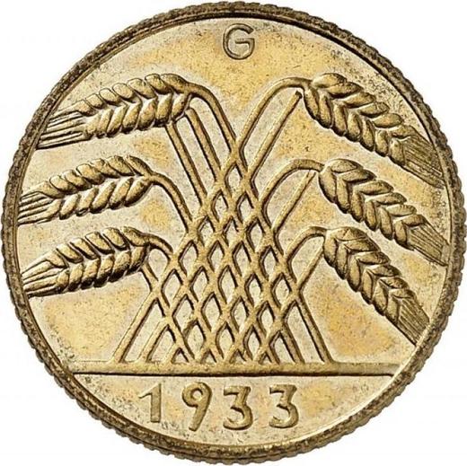 Reverse 10 Reichspfennig 1933 G -  Coin Value - Germany, Weimar Republic