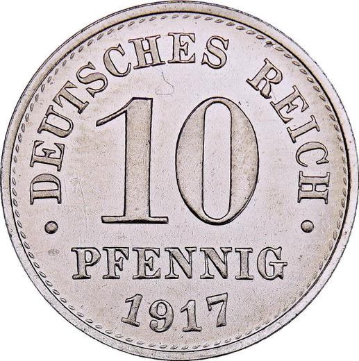Anverso 10 Pfennige 1917 A "Tipo 1916-1922" - valor de la moneda  - Alemania, Imperio alemán