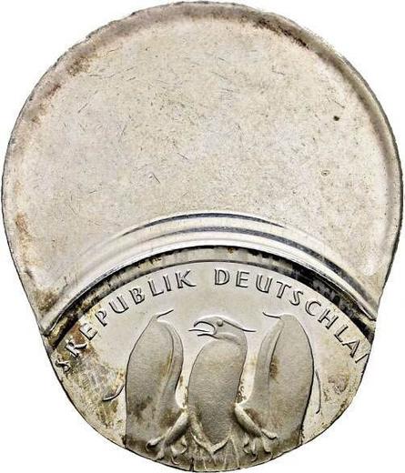 Реверс монеты - 10 марок 1997 года "Меланхтон" Смещение штемпеля - цена серебряной монеты - Германия, ФРГ