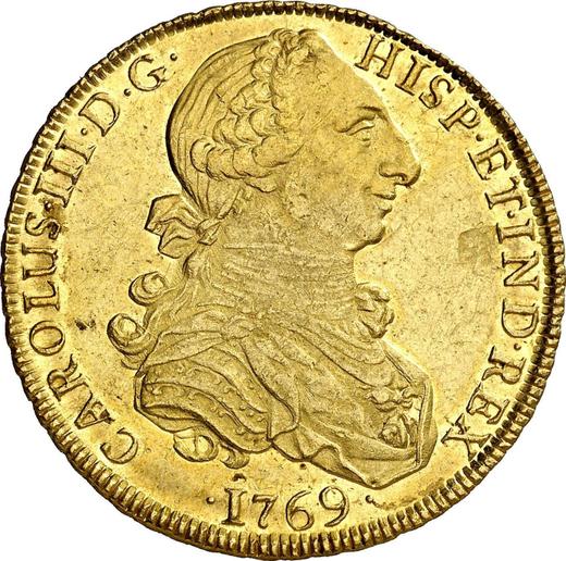 Аверс монеты - 8 эскудо 1769 LM JM - Перу, Карл III