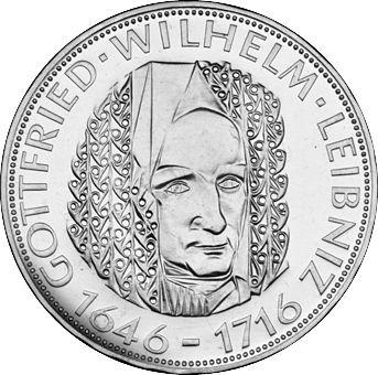 Аверс монеты - 5 марок 1966 года D "Лейбниц" - цена серебряной монеты - Германия, ФРГ