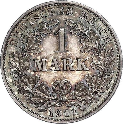 Аверс монеты - 1 марка 1911 года G "Тип 1891-1916" - цена серебряной монеты - Германия, Германская Империя