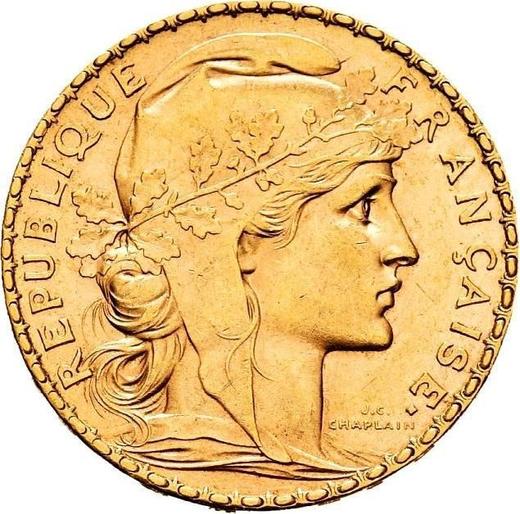 Аверс монеты - 20 франков 1899 года A "Тип 1899-1906" Париж - цена золотой монеты - Франция, Третья республика