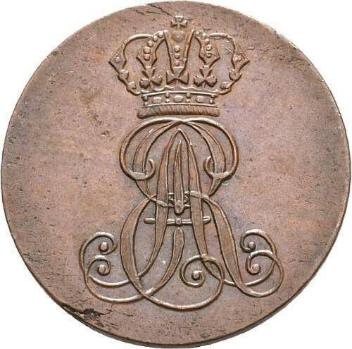 Аверс монеты - 1 пфенниг без года (1839) "Посещение монетного двора в Клаустале" - цена  монеты - Ганновер, Эрнст Август