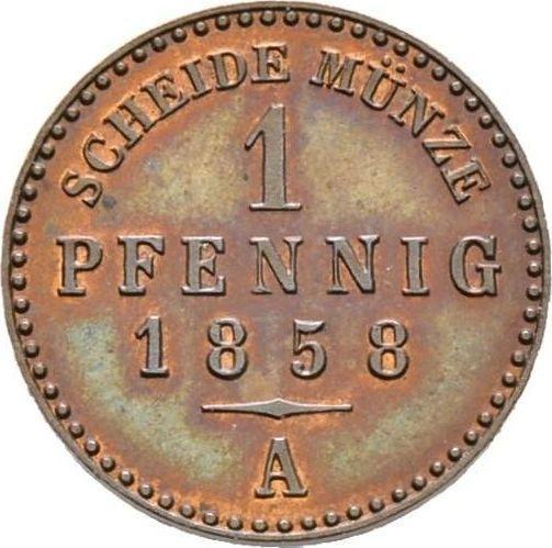 Реверс монеты - 1 пфенниг 1858 года A - цена  монеты - Саксен-Веймар-Эйзенах, Карл Александр