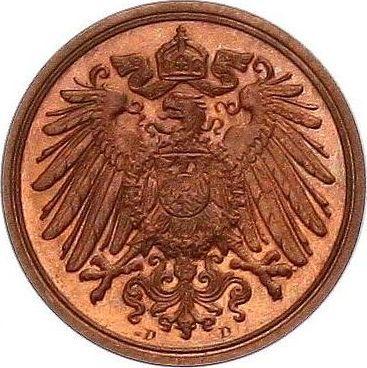 Reverso 1 Pfennig 1905 D "Tipo 1890-1916" - valor de la moneda  - Alemania, Imperio alemán