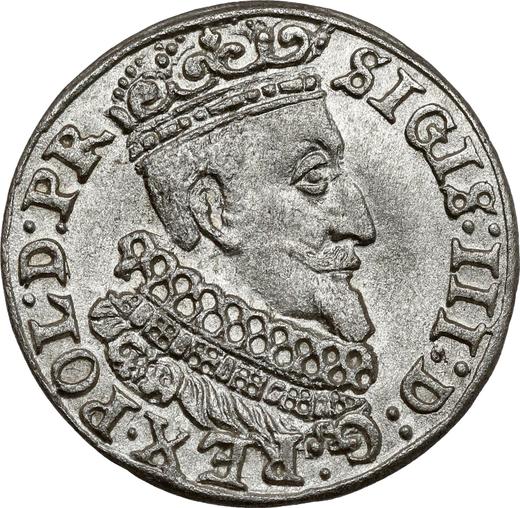 Аверс монеты - 1 грош 1624 года "Гданьск" - цена серебряной монеты - Польша, Сигизмунд III Ваза