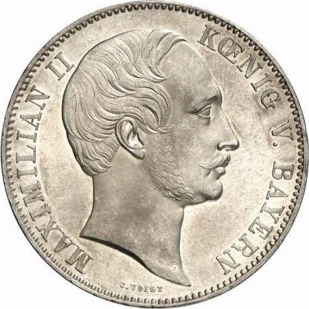 Аверс монеты - 2 талера 1862 года - цена серебряной монеты - Бавария, Максимилиан II