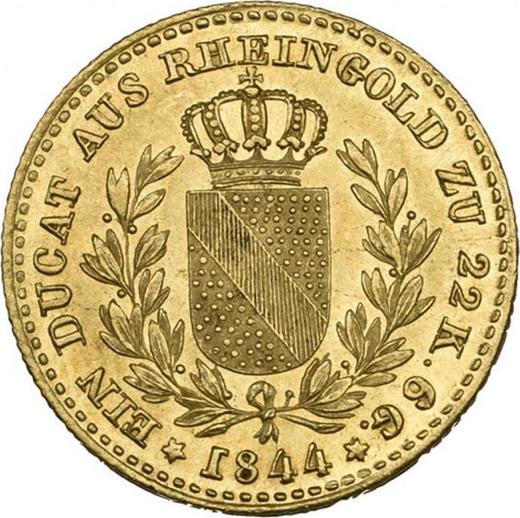 Revers Dukat 1844 - Goldmünze Wert - Baden, Leopold