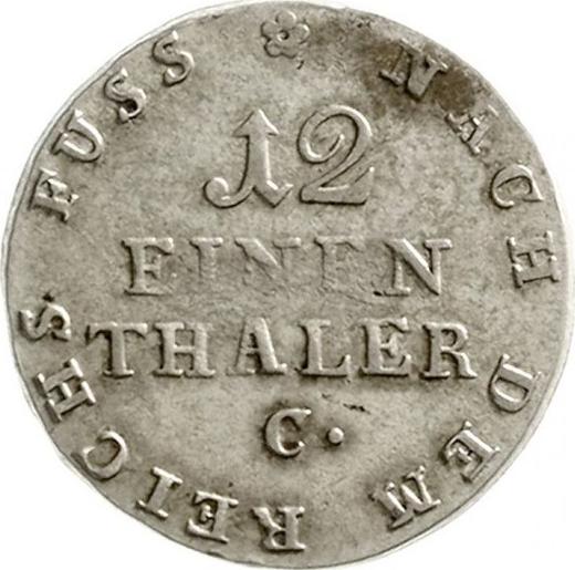 Rewers monety - 1/12 Thaler 1814 C - cena srebrnej monety - Hanower, Jerzy III