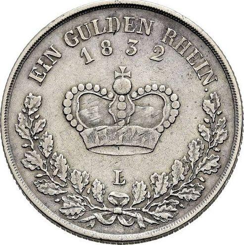Reverso 1 florín 1832 L - valor de la moneda de plata - Sajonia-Meiningen, Bernardo II