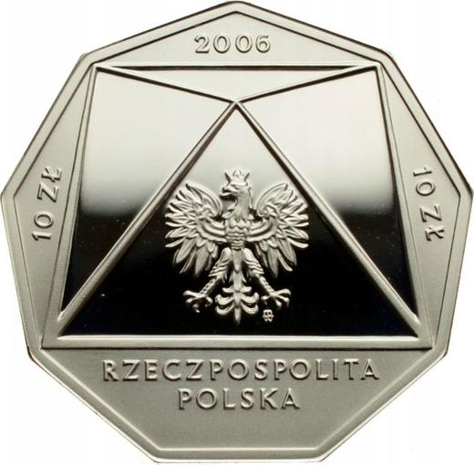 Аверс монеты - 10 злотых 2006 года MW ET "100 лет Варшавской школы экономики" - цена серебряной монеты - Польша, III Республика после деноминации
