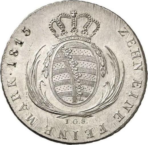 Reverso Tálero 1815 I.G.S. - valor de la moneda de plata - Sajonia, Federico Augusto I