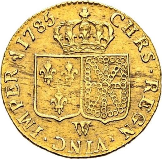 Reverso Louis d'Or 1785 W "Tipo 1785-1792" Lila - valor de la moneda de oro - Francia, Luis XVI
