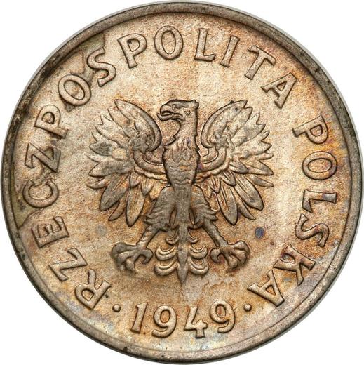 Аверс монеты - Пробные 20 грошей 1949 года Медно-никель - цена  монеты - Польша, Народная Республика