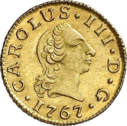 Obverse 1/2 Escudo 1767 S VC - Gold Coin Value - Spain, Charles III