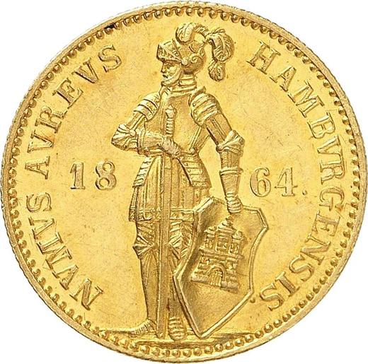 Аверс монеты - Дукат 1864 года - цена  монеты - Гамбург, Вольный город