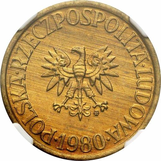 Аверс монеты - 5 злотых 1980 года MW - цена  монеты - Польша, Народная Республика