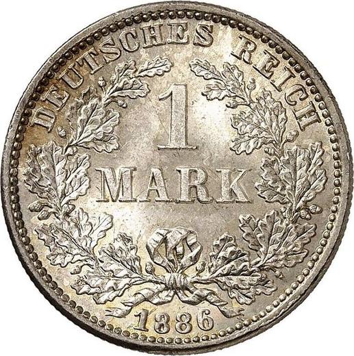 Awers monety - 1 marka 1886 G "Typ 1873-1887" - cena srebrnej monety - Niemcy, Cesarstwo Niemieckie