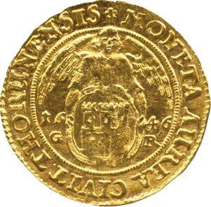 Reverso Ducado 1646 GR "Toruń" - valor de la moneda de oro - Polonia, Vladislao IV