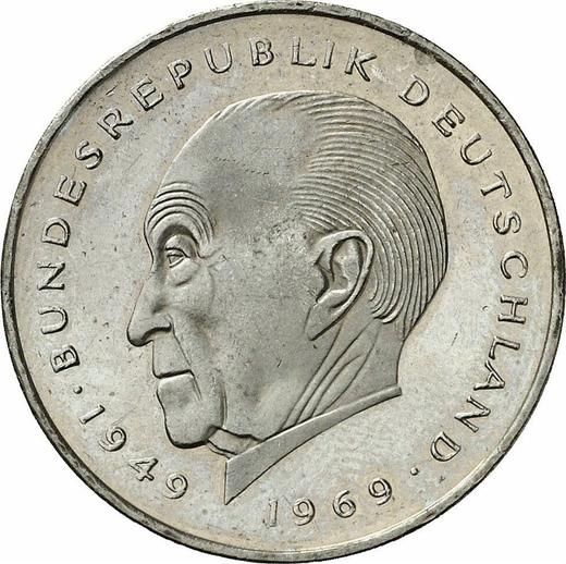Аверс монеты - 2 марки 1984 года J "Аденауэр" - цена  монеты - Германия, ФРГ