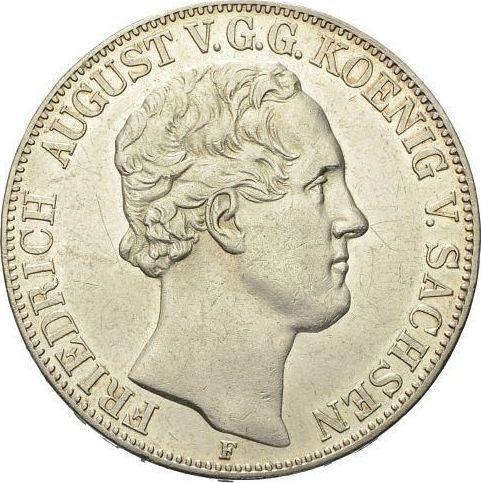 Obverse 2 Thaler 1854 F - Silver Coin Value - Saxony-Albertine, Frederick Augustus II