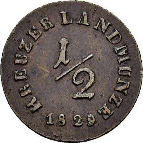 Rewers monety - 1/2 krajcara 1829 - cena  monety - Saksonia-Meiningen, Bernard II