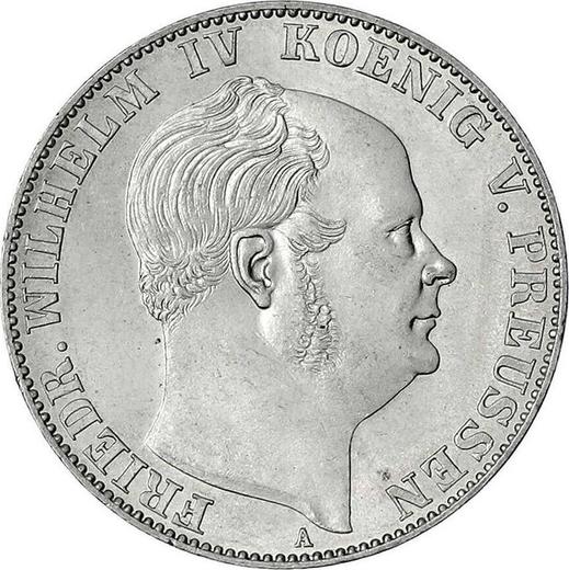Аверс монеты - Талер 1858 года A "Горный" - цена серебряной монеты - Пруссия, Фридрих Вильгельм IV