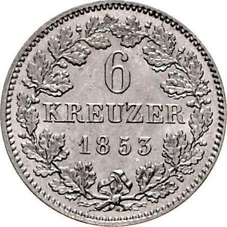 Rewers monety - 6 krajcarów 1853 - cena srebrnej monety - Bawaria, Maksymilian II