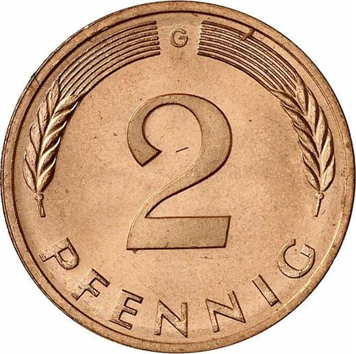Anverso 2 Pfennige 1979 G - valor de la moneda  - Alemania, RFA