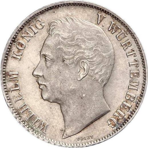 Аверс монеты - 1 гульден 1844 года - цена серебряной монеты - Вюртемберг, Вильгельм I