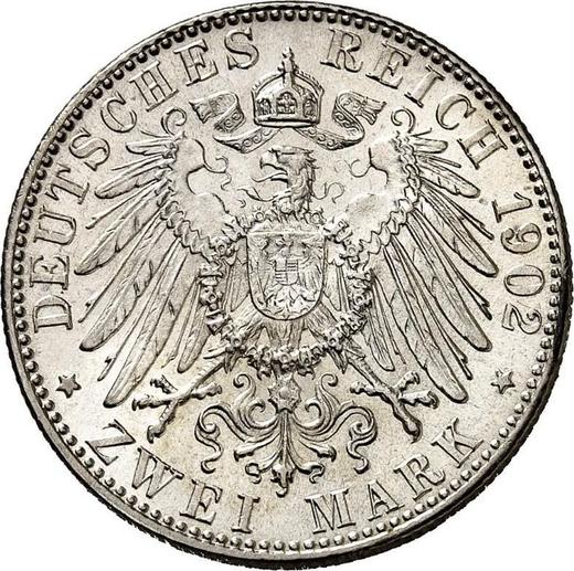 Реверс монеты - 2 марки 1902 года D "Бавария" - цена серебряной монеты - Германия, Германская Империя