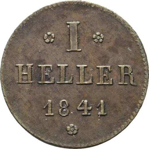 Реверс монеты - Геллер 1841 года - цена  монеты - Гессен-Дармштадт, Людвиг II