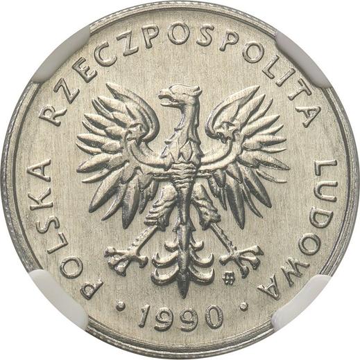 Аверс монеты - 5 злотых 1990 года MW - цена  монеты - Польша, Народная Республика