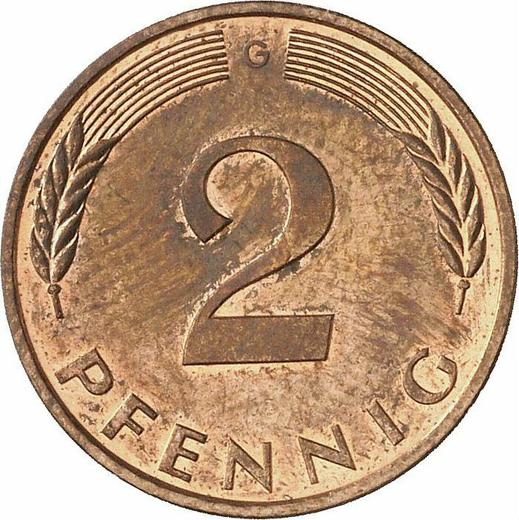 Аверс монеты - 2 пфеннига 1989 года G - цена  монеты - Германия, ФРГ