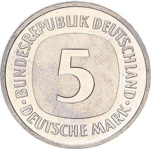 Anverso 5 marcos 1984 F - valor de la moneda  - Alemania, RFA