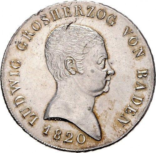 Anverso Tálero 1820 - valor de la moneda de plata - Baden, Luis I
