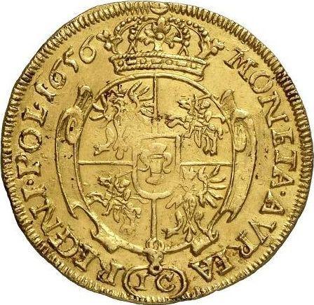 Rewers monety - Dwudukat 1656 IT IC - cena złotej monety - Polska, Jan II Kazimierz