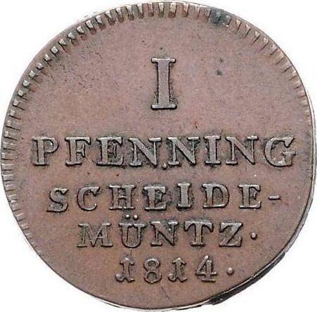 Rewers monety - 1 fenig 1814 H - cena  monety - Hanower, Jerzy III