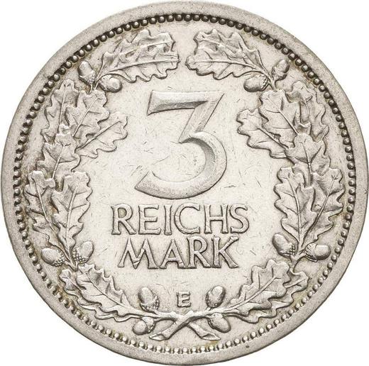 Reverso 3 Reichsmarks 1931 E - valor de la moneda de plata - Alemania, República de Weimar