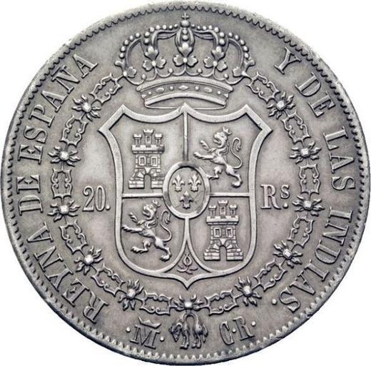 Reverso 20 reales 1835 M CR - valor de la moneda de plata - España, Isabel II