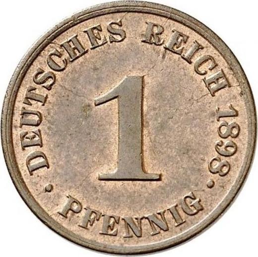 Аверс монеты - 1 пфенниг 1898 года J "Тип 1890-1916" - цена  монеты - Германия, Германская Империя